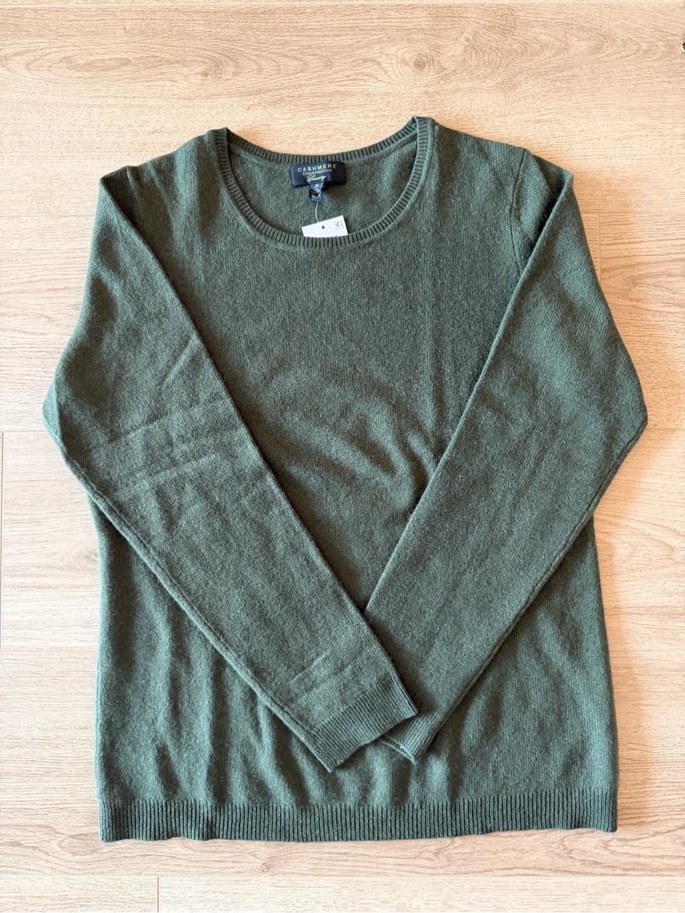 NWT Charter Club Olive Green 100% Cashmere Sweater